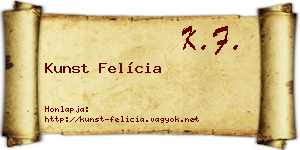 Kunst Felícia névjegykártya